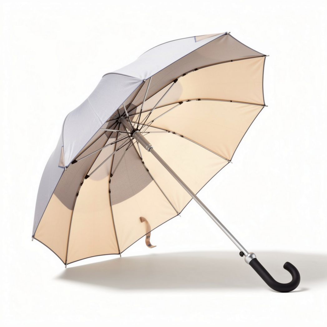 Parapluie à double couche en polyester avec poignée en fer 95 x 95 x 100cm
